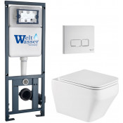 Подвесной унитаз с инсталляцией WeltWasser Marberg 410 / Hofbach 041 GL-WT / MAR 410 SE GL-WT 10000011679 белый глянец
