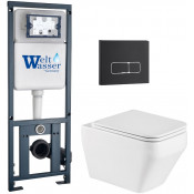 Подвесной унитаз с инсталляцией WeltWasser Marberg 410 / Hofbach 041 GL-WT / MAR 410 SE MT-BL 10000011680 белый глянец