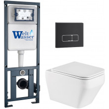 Подвесной унитаз с инсталляцией WeltWasser Marberg 410 / Hofbach 041 GL-WT / MAR 410 SE MT-BL 10000011680 белый глянец