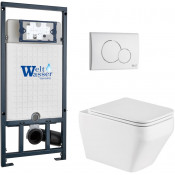 Подвесной унитаз с инсталляцией WeltWasser Marberg 507 / Hofbach 041 GL-WT / MAR 507 RD GL-WT 10000011683 белый глянец