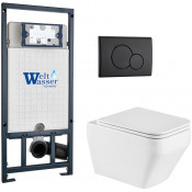 Подвесной унитаз с инсталляцией WeltWasser Marberg 507 / Hofbach 041 GL-WT / MAR 507 RD MT-BL 10000011684 белый глянец