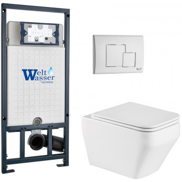 Подвесной унитаз с инсталляцией WeltWasser Marberg 507 / Hofbach 041 GL-WT / MAR 507 SE GL-WT 10000011686 белый глянец