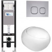 Подвесной унитаз с инсталляцией WeltWasser Amberg 350 / Jeckenbach 004 GL-WT / Amberg RD-CR 10000012345 белый глянец