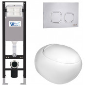 Подвесной унитаз с инсталляцией WeltWasser Amberg 350 / Jeckenbach 004 GL-WT / Amberg RD-MT CR 10000012346 белый глянец