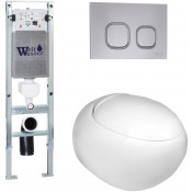 Подвесной унитаз с инсталляцией WeltWasser Amberg 350 ST / Jeckenbach 004 GL-WT / Amberg RD-CR 10000006535 белый глянец