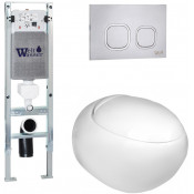 Подвесной унитаз с инсталляцией WeltWasser Amberg 350 ST / Jeckenbach 004 GL-WT / Amberg RD-MT CR 10000006536 белый глянец