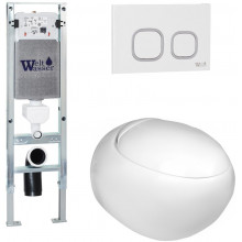 Подвесной унитаз с инсталляцией WeltWasser Amberg 350 ST / Jeckenbach 004 GL-WT / Amberg RD-WT 10000006537 белый глянец