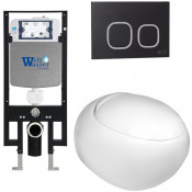 Подвесной унитаз с инсталляцией WeltWasser Amberg 497 / Jeckenbach 004 GL-WT / Amberg RD-BL 10000006623 белый глянец