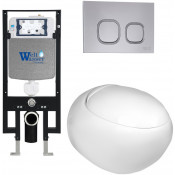 Подвесной унитаз с инсталляцией WeltWasser Amberg 497 / Jeckenbach 004 GL-WT / Amberg RD-CR 10000006624 белый глянец