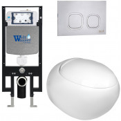 Подвесной унитаз с инсталляцией WeltWasser Amberg 497 / Jeckenbach 004 GL-WT / Amberg RD-MT CR 10000006625 белый глянец