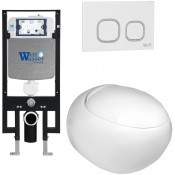 Подвесной унитаз с инсталляцией WeltWasser Amberg 497 / Jeckenbach 004 GL-WT / Amberg RD-WT 10000006626 белый глянец