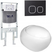 Подвесной унитаз с инсталляцией WeltWasser Amberg 497 ST / Jeckenbach 004 GL-WT / Amberg RD-BL 10000006711 белый глянец