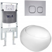 Подвесной унитаз с инсталляцией WeltWasser Amberg 497 ST / Jeckenbach 004 GL-WT / Amberg RD-CR 10000006712 белый глянец