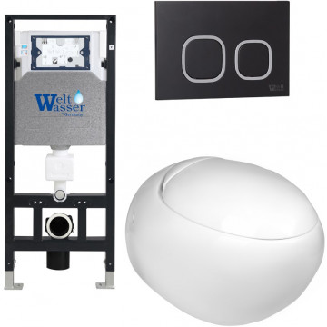 Подвесной унитаз с инсталляцией WeltWasser Amberg 506 / Jeckenbach 004 GL-WT / Amberg RD-BL 10000006799 белый глянец