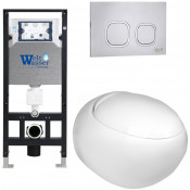 Подвесной унитаз с инсталляцией WeltWasser Amberg 506 / Jeckenbach 004 GL-WT / Amberg RD-CR 10000006800 белый глянец