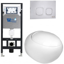 Подвесной унитаз с инсталляцией WeltWasser Amberg 506 / Jeckenbach 004 GL-WT / Amberg RD-CR 10000006800 белый глянец