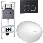 Подвесной унитаз с инсталляцией WeltWasser Amberg 506 ST / Jeckenbach 004 GL-WT / Amberg RD-BL 10000006887 белый глянец