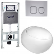 Подвесной унитаз с инсталляцией WeltWasser Amberg 506 ST / Jeckenbach 004 GL-WT / Amberg RD-CR 10000006888 белый глянец