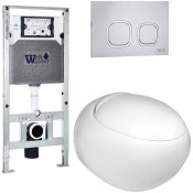 Подвесной унитаз с инсталляцией WeltWasser Amberg 506 ST / Jeckenbach 004 GL-WT / Amberg RD-MT CR 10000006889 белый глянец