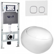 Подвесной унитаз с инсталляцией WeltWasser Amberg 506 ST / Jeckenbach 004 GL-WT / Amberg RD-WT 10000006890 белый глянец