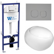 Подвесной унитаз с инсталляцией WeltWasser Bamberg 460 / Jeckenbach 004 GL-WT / Bamberg CR 10000012840 белый глянец
