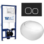 Подвесной унитаз с инсталляцией WeltWasser Bamberg 525 / Jeckenbach 004 GL-WT / Bamberg BL 10000012842 белый глянец