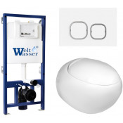 Подвесной унитаз с инсталляцией WeltWasser Bamberg 525 / Jeckenbach 004 GL-WT / Bamberg WT 10000012844 белый глянец