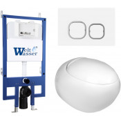 Подвесной унитаз с инсталляцией WeltWasser Bamberg 545 / Jeckenbach 004 GL-WT / Bamberg WT 10000012847 белый глянец