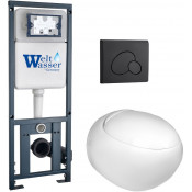 Подвесной унитаз с инсталляцией WeltWasser Marberg 410 / Jeckenbach 004 GL-WT / MAR 410 RD MT-BL 10000010721 белый глянец