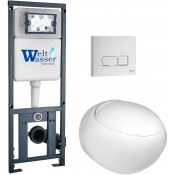 Подвесной унитаз с инсталляцией WeltWasser Marberg 410 / Jeckenbach 004 GL-WT / MAR 410 SE GL-WT 10000010722 белый глянец