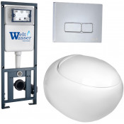 Подвесной унитаз с инсталляцией WeltWasser Marberg 410 / Jeckenbach 004 GL-WT / MAR 410 SE-CR 10000006478 белый глянец