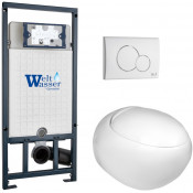 Подвесной унитаз с инсталляцией WeltWasser Marberg 507 / Jeckenbach 004 GL-WT / MAR 507 RD GL-WT 10000010724 белый глянец