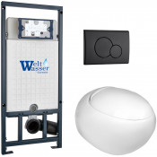 Подвесной унитаз с инсталляцией WeltWasser Marberg 507 / Jeckenbach 004 GL-WT / MAR 507 RD MT-BL 10000010725 белый глянец