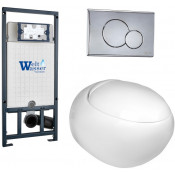 Подвесной унитаз с инсталляцией WeltWasser Marberg 507 / Jeckenbach 004 GL-WT / MAR 507 RD-CR 10000006968 белый глянец