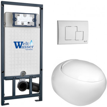 Подвесной унитаз с инсталляцией WeltWasser Marberg 507 / Jeckenbach 004 GL-WT / MAR 507 SE GL-WT 10000010726 белый глянец