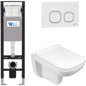 Подвесной унитаз с инсталляцией WeltWasser Amberg 350 / Kehlbach 004 GL-WT / Amberg RD-WT 10000012352 белый глянец