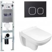 Подвесной унитаз с инсталляцией WeltWasser Amberg 350 ST / Kehlbach 004 GL-WT / Amberg RD-BL 10000006538 белый глянец