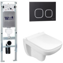 Подвесной унитаз с инсталляцией WeltWasser Amberg 350 ST / Kehlbach 004 GL-WT / Amberg RD-BL 10000006538 белый глянец