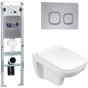 Подвесной унитаз с инсталляцией WeltWasser Amberg 350 ST / Kehlbach 004 GL-WT / Amberg RD-CR 10000006539 белый глянец