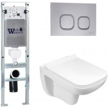 Подвесной унитаз с инсталляцией WeltWasser Amberg 350 ST / Kehlbach 004 GL-WT / Amberg RD-CR 10000006539 белый глянец