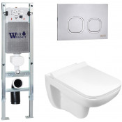 Подвесной унитаз с инсталляцией WeltWasser Amberg 350 ST / Kehlbach 004 GL-WT / Amberg RD-MT CR 10000006540 белый глянец