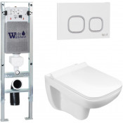 Подвесной унитаз с инсталляцией WeltWasser Amberg 350 ST / Kehlbach 004 GL-WT / Amberg RD-WT 10000006541 белый глянец