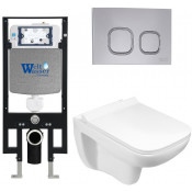 Подвесной унитаз с инсталляцией WeltWasser Amberg 497 / Kehlbach 004 GL-WT / Amberg RD-CR 10000006628 белый глянец