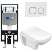 Подвесной унитаз с инсталляцией WeltWasser Amberg 497 / Kehlbach 004 GL-WT / Amberg RD-WT 10000006630 белый глянец