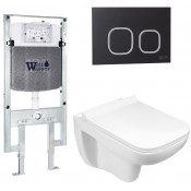 Подвесной унитаз с инсталляцией WeltWasser Amberg 497 ST / Kehlbach 004 GL-WT / Amberg RD-BL 10000006715 белый глянец