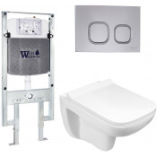 Подвесной унитаз с инсталляцией WeltWasser Amberg 497 ST / Kehlbach 004 GL-WT / Amberg RD-CR 10000006716 белый глянец