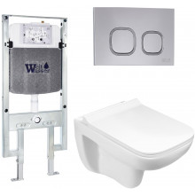 Подвесной унитаз с инсталляцией WeltWasser Amberg 497 ST / Kehlbach 004 GL-WT / Amberg RD-CR 10000006716 белый глянец