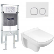 Подвесной унитаз с инсталляцией WeltWasser Amberg 497 ST / Kehlbach 004 GL-WT / Amberg RD-WT 10000006718 белый глянец