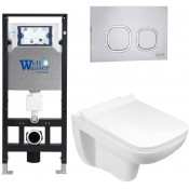 Подвесной унитаз с инсталляцией WeltWasser Amberg 506 / Kehlbach 004 GL-WT / Amberg RD-MT CR 10000006805 белый глянец