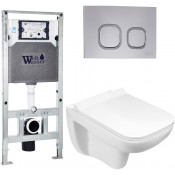 Подвесной унитаз с инсталляцией WeltWasser Amberg 506 ST / Kehlbach 004 GL-WT / Amberg RD-CR 10000006891 белый глянец